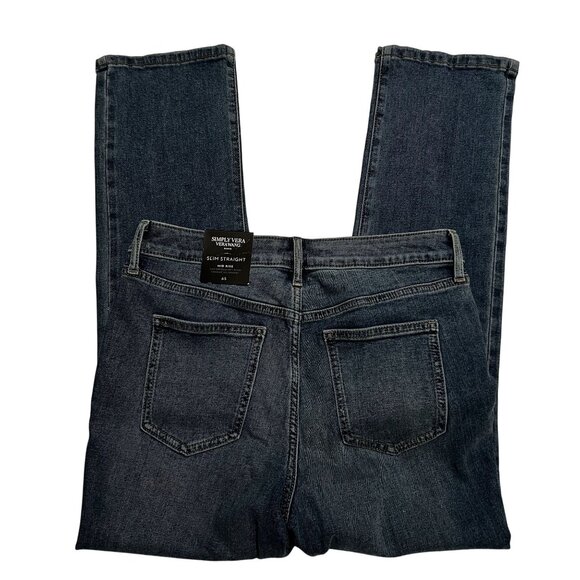 NWT Simply Vera Vera Wang Women's Slim Straight Mid-Rise Jeans size 6 short - Picture 1 of 10
